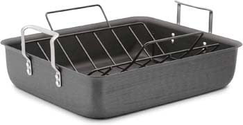 2. Calphalon Classic Hard-Anodized 16-Inch Roasting Pan with Nonstick Rack