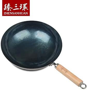 7. ZhenSanHuan Chinese Hand Hammered Iron Woks and Stir Fry Pans