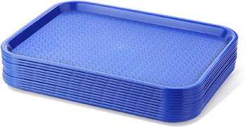 1. New Star Foodservice 24364 Blue Plastic Fast Food Tray, 10 by 14-Inch, Set of 12