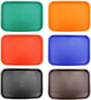 2. New Star Foodservice 28010 6-Piece Fast Food Tray, 12 by 16-Inch, Assorted Colors