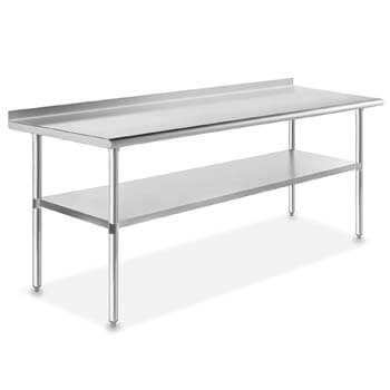 7. GRIDMANN NSF Stainless Steel Commercial Kitchen Prep & Work Table w/ Backsplash - 30 in. x 72 in.