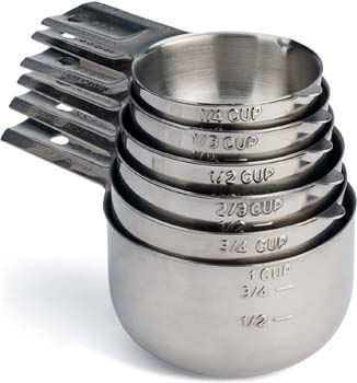 1. Hudson Essentials Stainless Steel Measuring Cups Set - 6 Piece Stackable Set with Spout