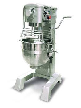 9. Omcan 20442 commercial 30qt GENERAL PURPOSE Mixer with Guard 3 attachments ETL