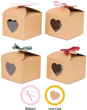 5. YuSang Kraft Boxes with Tags and Ribbons