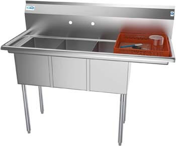 3. KoolMore 3 Compartment Stainless Steel NSF Commercial Kitchen Sink