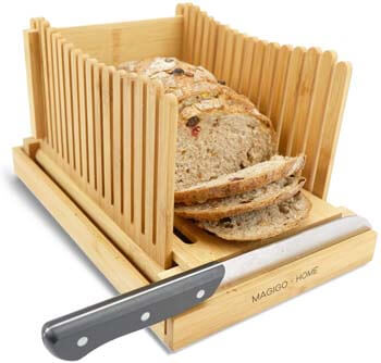 9. MAGIGO Nature Bamboo Foldable Bread Slicer