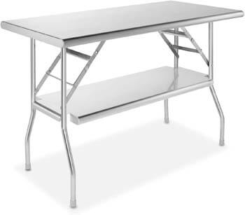 8. GRIDMANN Stainless Steel Folding Table 48 x 24 Inch Kitchen Prep & Work Table