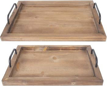 8. Besti Rustic Vintage Food Serving Trays (Set of 2)