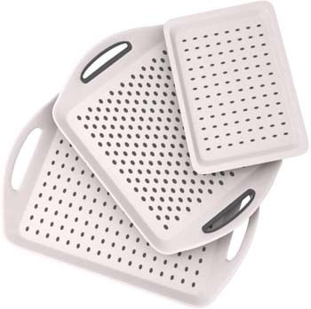 6. Bravi 3PC Anti-slip Food Serving Tray