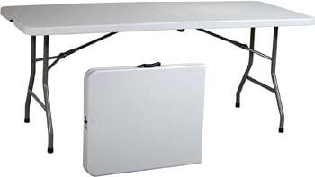 6. Office Star Resin Multipurpose Rectangle Table, 6-Feet, Center Folding