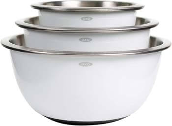 8. OXO Good Grips 3-Piece Stainless-Steel Mixing Bowl Set