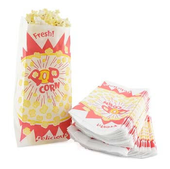 6. Snappy Popcorn 1 oz. Popcorn Bag, Burst Design, 1000 per Case