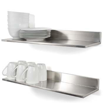 4. Durable Stainless Steel Wall Mountable 23.60 Inch Kitchen Shelf