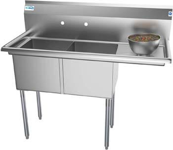 9. KoolMore 2 Compartment Stainless Steel NSF Commercial Kitchen Prep & Utility Sink