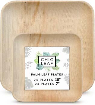 2. Chic Leaf Palm Leaf Plates Disposable Bamboo Plates