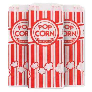 9. 1 Oz Popcorn Bag, Red and White Disposable Carnival Popcorn Bags