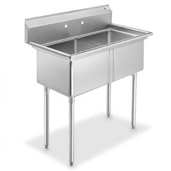 2. GRIDMANN 2 Compartment NSF Stainless Steel Commercial Kitchen Prep & Utility Sink