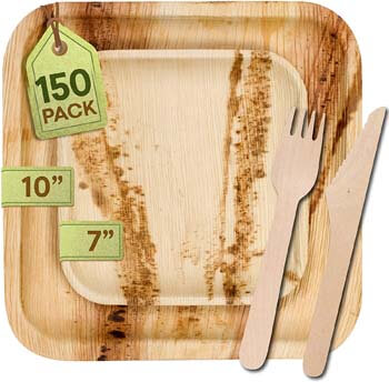 8. Greenwell [150 Pack] Eco-Friendly Palm Leaf Plates