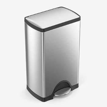 8. simplehuman 38 Liter / 10 Gallon Rectangular Kitchen Step Trash Can