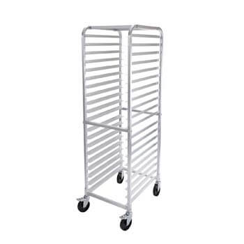 10. Winco 20-Tier Aluminum Sheet Pan Rack with Brake