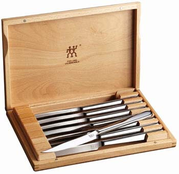 6. HENCKELS ZWILLING J.A. Henckels Zwilling Accessories Steak Knife Set, 2.3, Stainless Steel