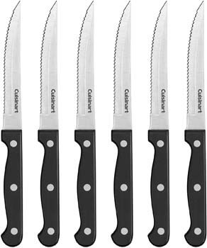 4. Cuisinart C77TR-6PSK Triple Rivet Collection 6-Piece Steak Knife Set, Black