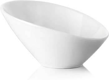 3. DOWAN Salad Bowls, 2 Packs Porcelain Angled Serving Bowls