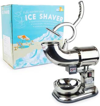 6. WYZworks Stainless Steel Commercial Ice Shaver Heavy Duty - Snow Cone Shaved Ice Maker Machine