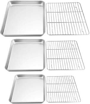 3. TeamFar Baking Sheet with Rack Set