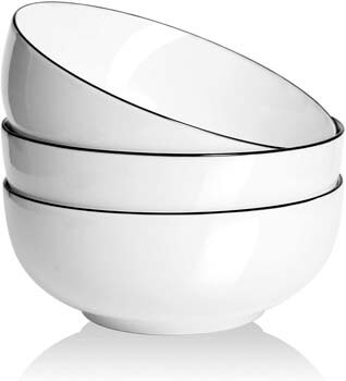 10. AnBnCn Salad/Soup Bowls Set 3-Pack-60 Ounce Big Stackable Round Fine Porcelain