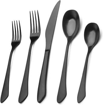 1. Matte Black Silverware Set