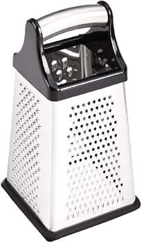 6. AmazonBasics 4-Sided Stainless Steel Box Grater with Storage Container, 10-Inch