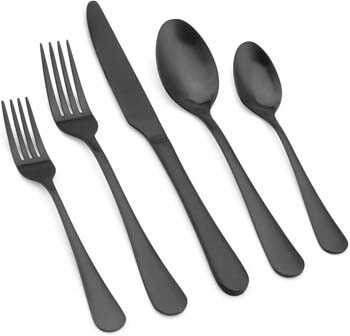 6. Vanys Matte Black Silverware Set