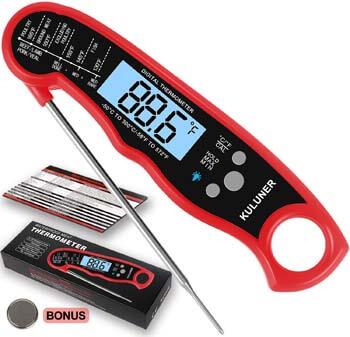 7. KULUNER Waterproof Digital Instant Read Meat Thermometer