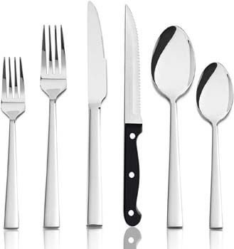 5. HaWare Solid Stainless Steel Modern Elegant Flatware