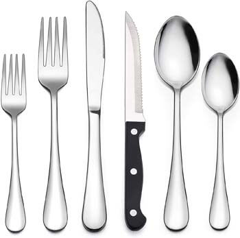 2. LIANYU 36-Piece Silverware Set