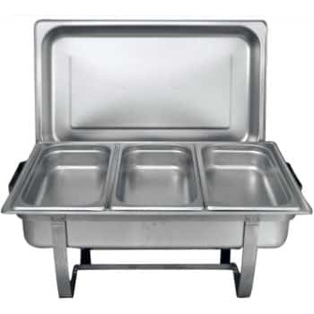 4. Tiger Chef 8 Quart Full-Size Stainless Steel Chafer and 3 1/3rd Size