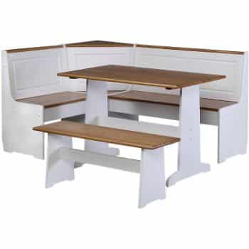 3. Linon Ardmore Kitchen Nook Set, White