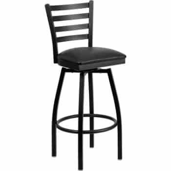 3. Flash Furniture HERCULES Series Black Ladder Back Swivel Metal Barstool