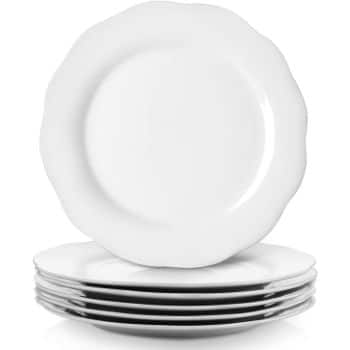 8. Y YHY Christmas Dinner Plates, White Serving Plates for Restaurant