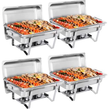 3. Rectangular Chafing Dish Full Size Chafer Dish Set 4 Pack of 8