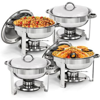 6. Deluxe Stainless Steel Chafing Dish Round Chafer with Lid 5