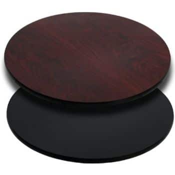 5. Flash Furniture 3 Pk. 24'' Round tabletop with Black or Mahogany Reversible Laminate Top