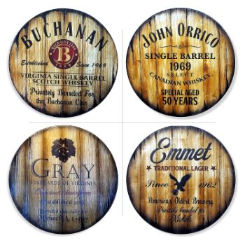 4. Personalized Round tabletop, Size 24/30/36/40 Inch, Handmade Custom Artwork on Rustic Wood