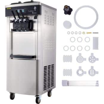 3. VEVOR 2200W Commercial Soft Ice Cream Machine 3 Flavors 5.3 to 7.4Gallons per Hour Auto Clean LED Panel Perfect for Restaurants