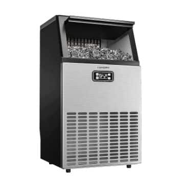 4. Euhomy Commercial Ice Maker Machine, 100lbs/24H Stainless Steel 