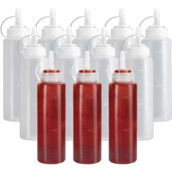 8. 12 Pack Ketchup Squeeze Bottles, OAMCEG 8 OZ Plastic Condiment Squeeze Squirt Bottles - BPA Free