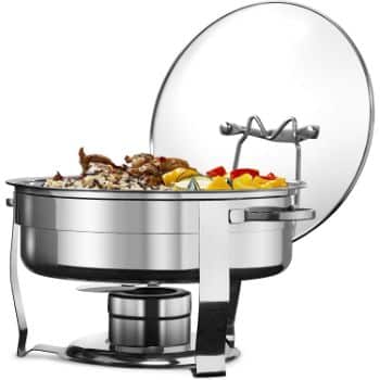 7. Chafing Dish, by Kook, Warmer, Stainless Steel with Glass Lid,