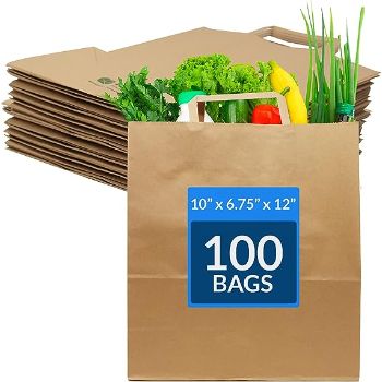 3. Reli. Kraft Paper Bags w/Handles (100 Pcs, Bulk)