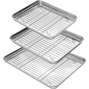 5. IHONG Baking Sheet with Rack Set (3 Sheets+3 Racks)